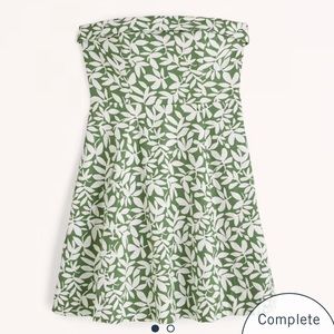 Abercrombie Strapless Linen Blend Mini Dress in Small Tall